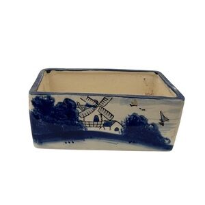 Vintage Delft Blue Ceramic Caddy. Pre owned